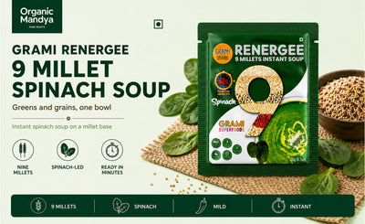9 Millet Instant Spinach Soup 20g | Healthy Soup Mix by Grami Renergee