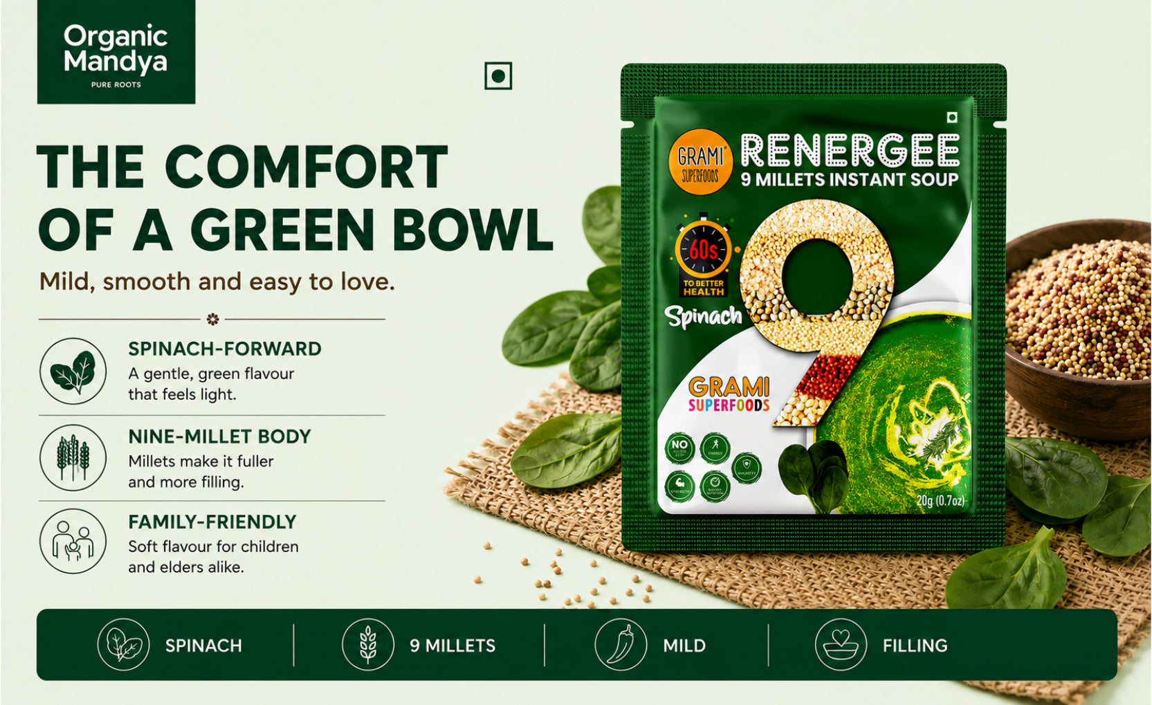 9 millet spinach soup
