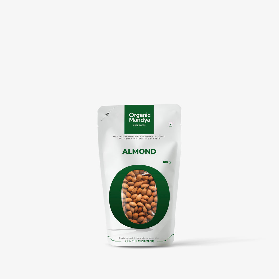 Organic Mandya- Almonds 100g Front