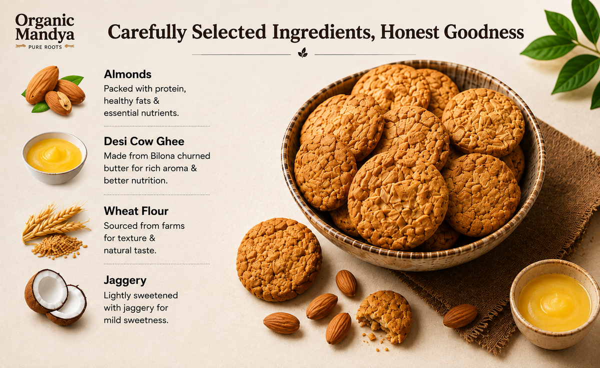 Organic Mandya Almond Cookies