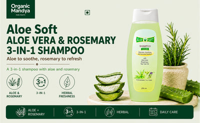 Aloe Soft Aloe Vera Rosemary 3 In 1 Shampoo 250 Ml