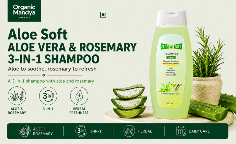 Aloe Soft Aloe Vera Rosemary 3 In 1 Shampoo 250 Ml