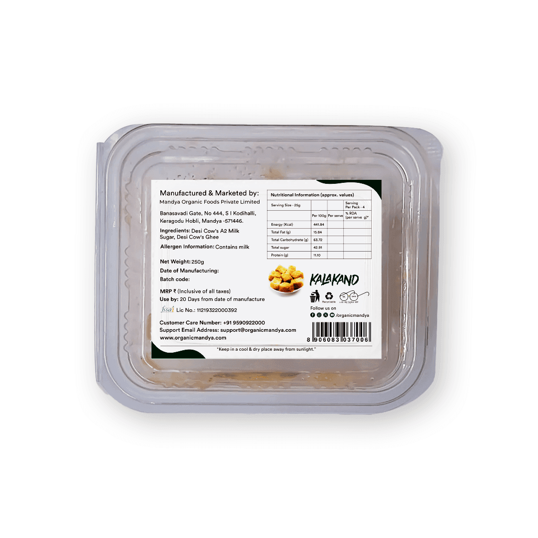 A2 Kalakand (Milk Peda) - Organic Mandya