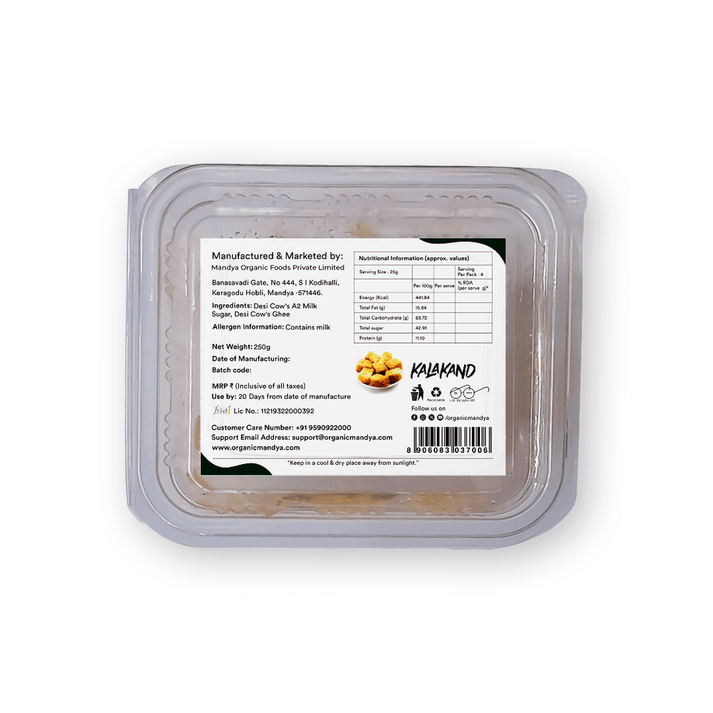 A2 Kalakand (Milk Peda) - Organic Mandya