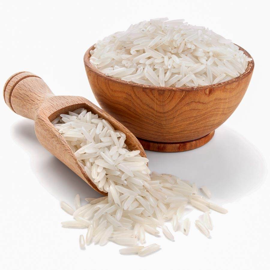 Heap of rice grains.