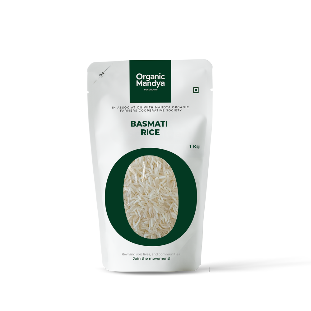  Basmathi rice (1kg) front - Organic Mandya 