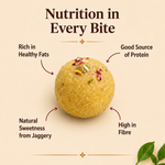 Besan Ladoo with Jaggery | A2 Desi Cow Ghee, No Refined Sugar (180G)