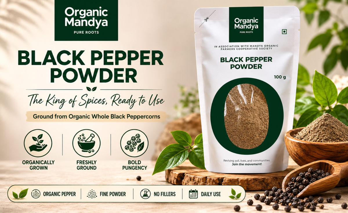 Organic Black Pepper Powder (Kali Mirch) 100g | Organic Mandya