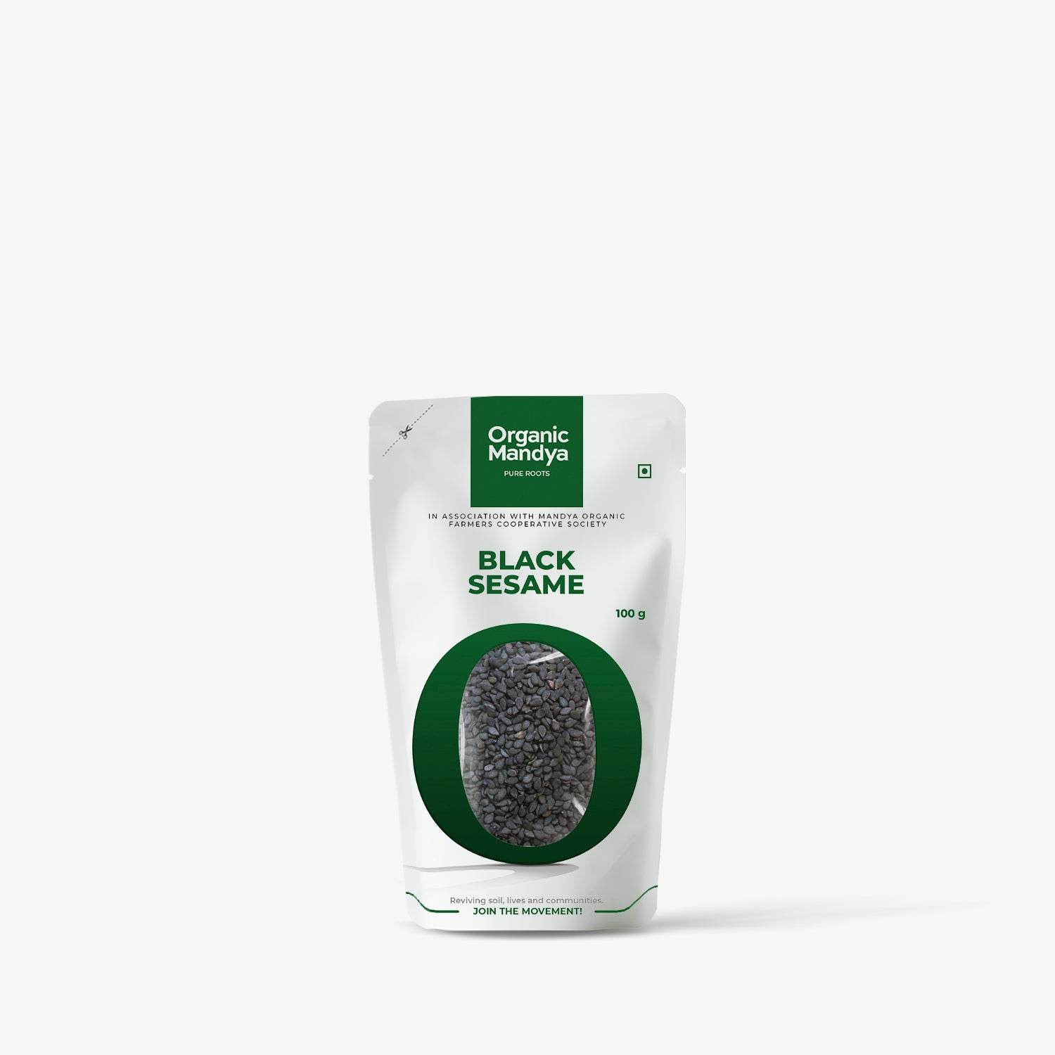 Black Sesame- (100g) Front - Organic Mandya