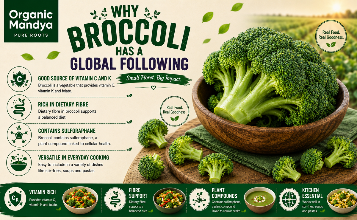 Whole broccoli head