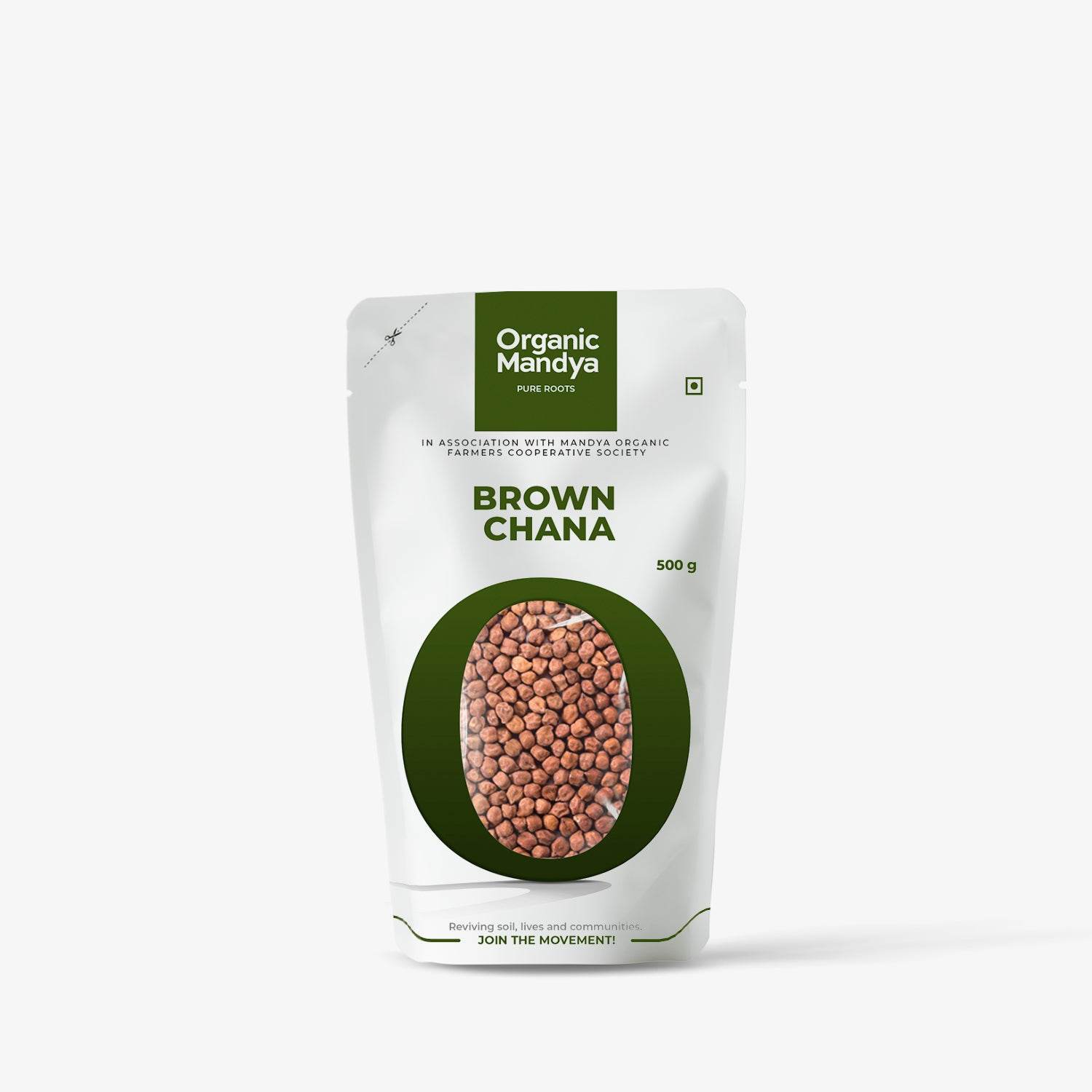 Brown Chana (500g) Front - Organic Mandya