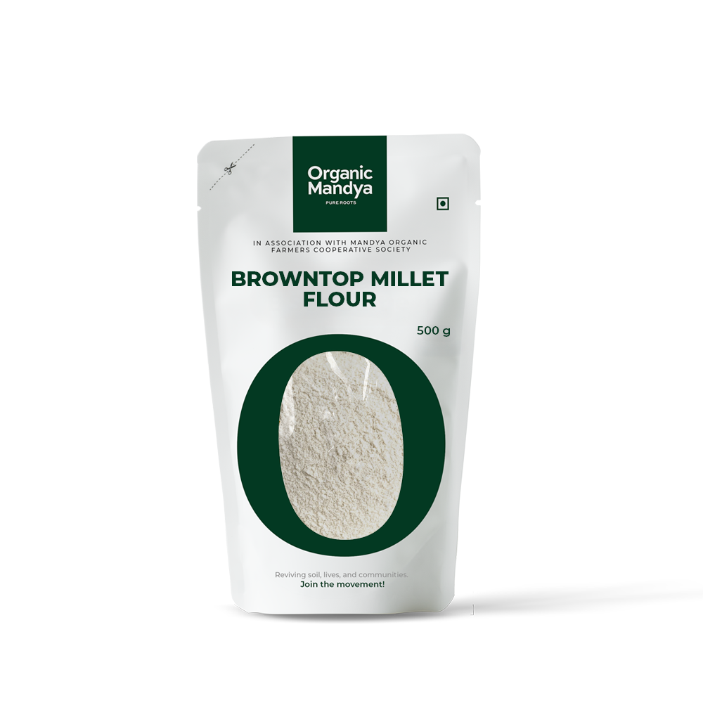  Browntop Millet Flour (500g) Front - Organic Mandya 