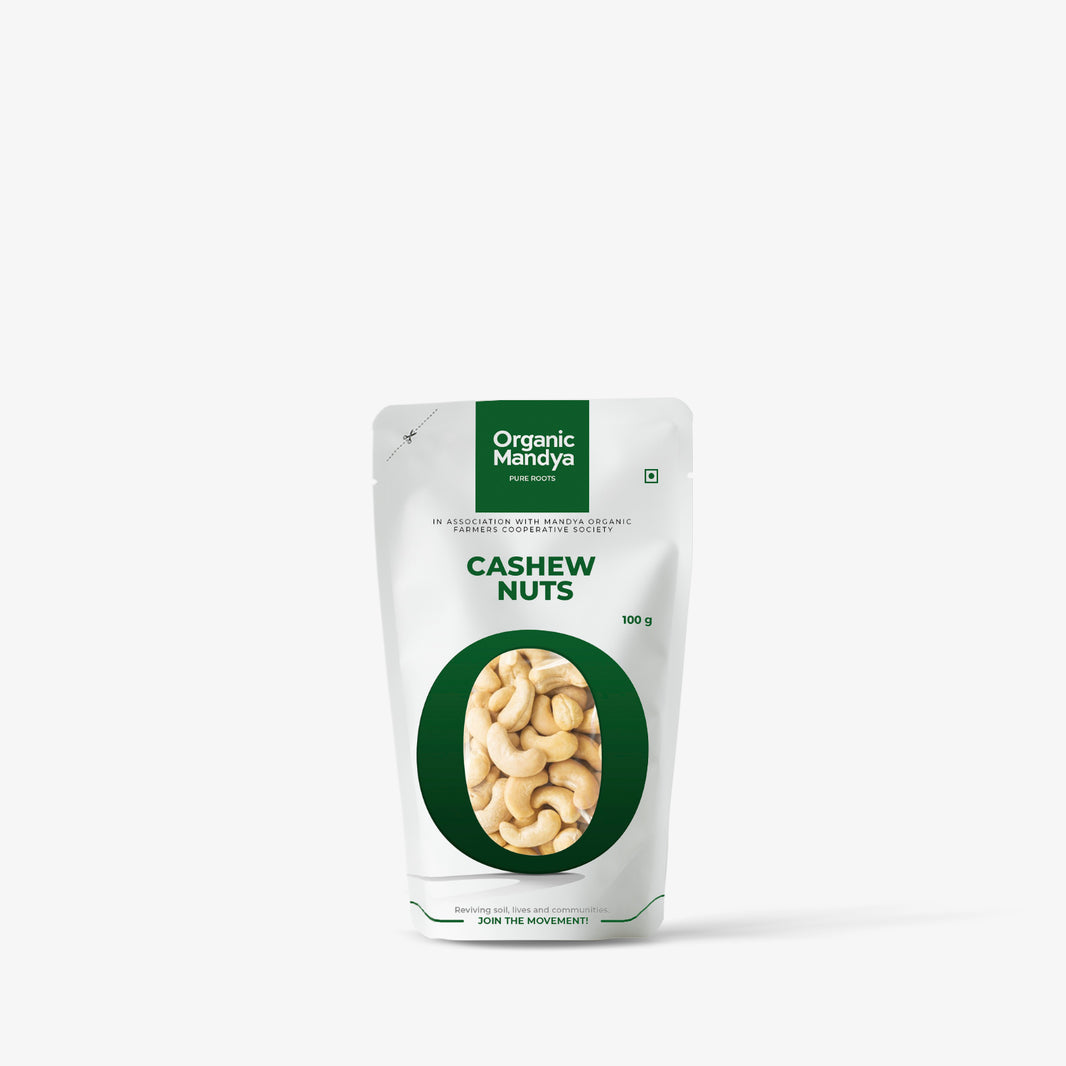 Organic Mandya Cashew 100g Front