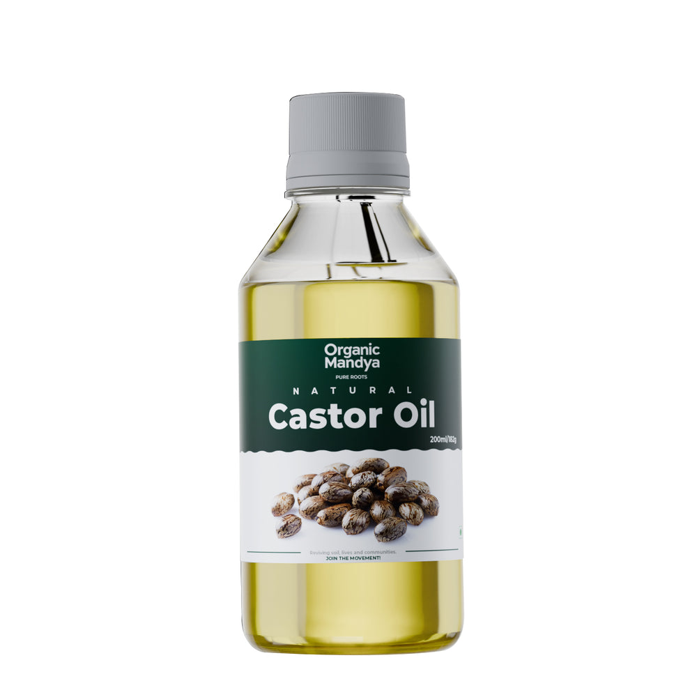 Castor oil 200ml front-Organic Mandya