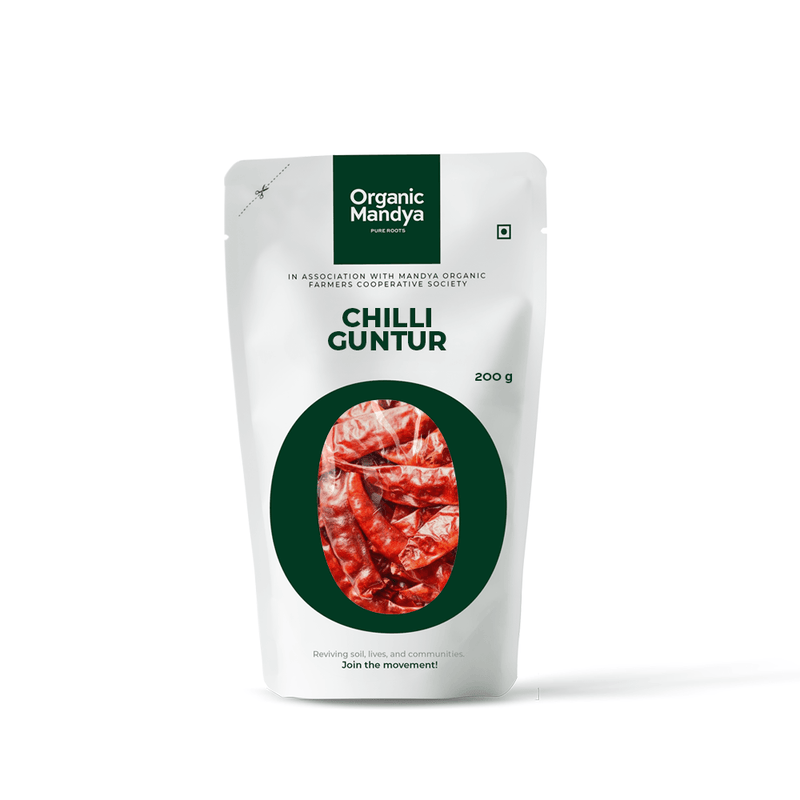 Organic Mandya Guntur Chilli (Mirchi) – Premium Bold Red Spice Powder