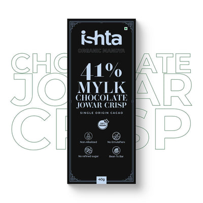 41% Mylk Chocolate with Jowar Crisp – Healthy Millet Chocolate Bar