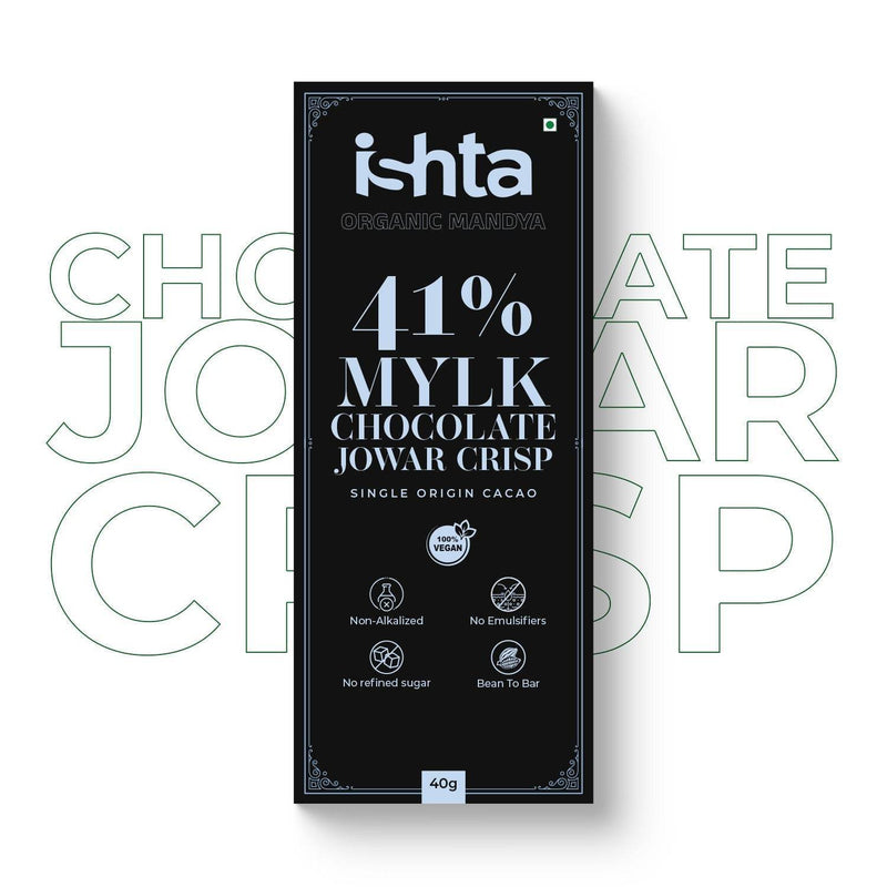 41% Mylk Chocolate with Jowar Crisp – Healthy Millet Chocolate Bar