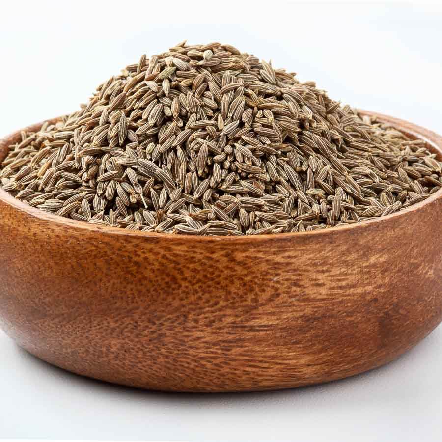 Heap of cumin seeds.