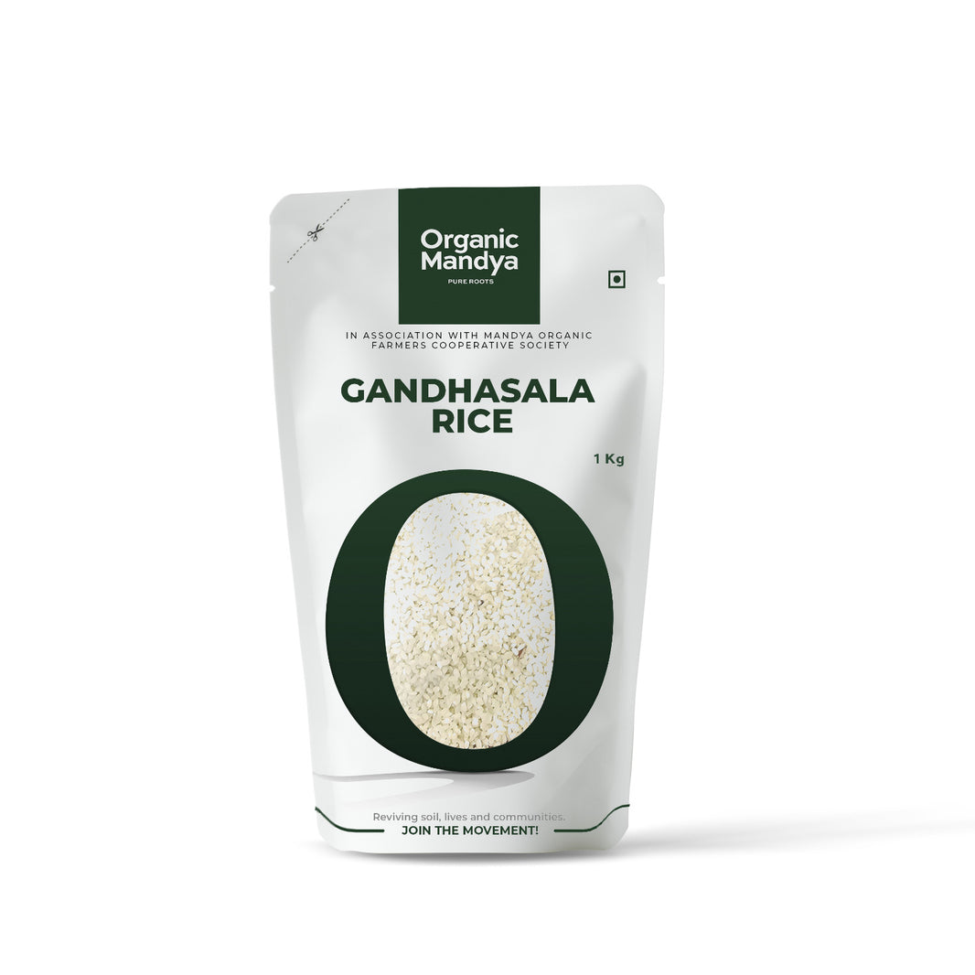 Organic Mandya Gandhasala Rice 1kg Front