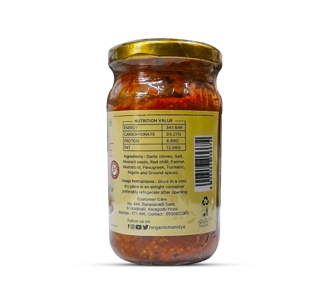 Organic Garlic Pickle - Organic Mandya