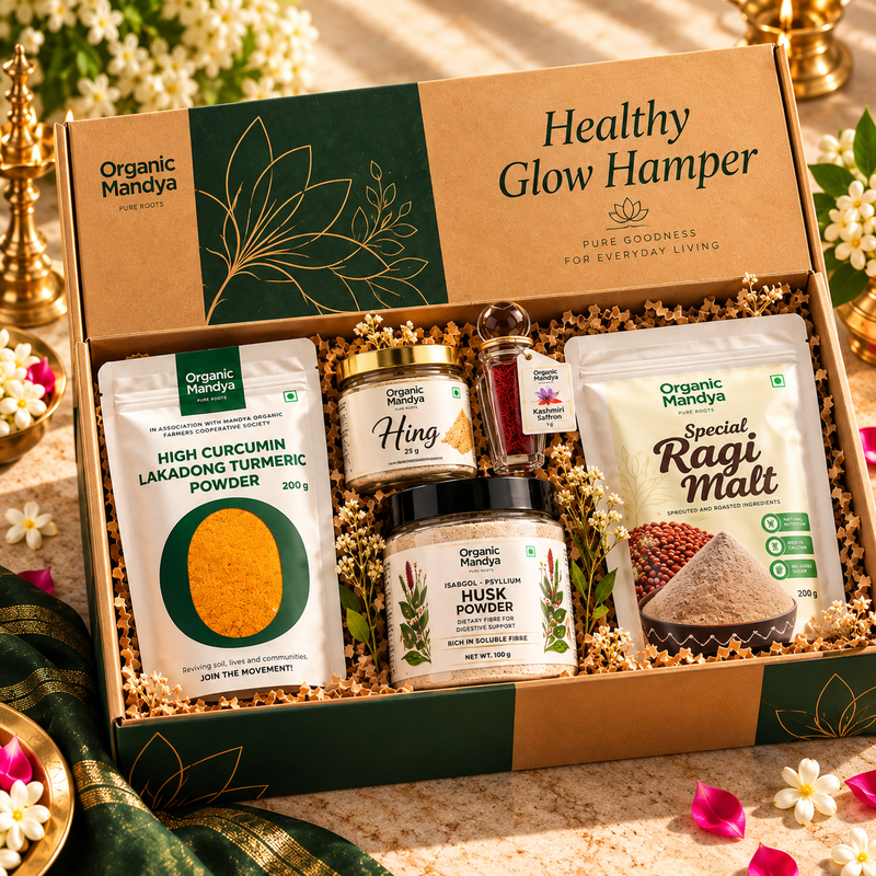 Healthy Glow Wellness Gift Hamper | Saffron, Lakadong Turmeric, Ragi Malt & More