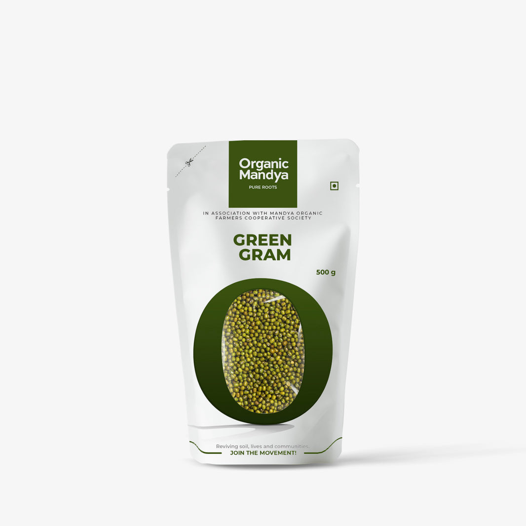 Organic Mandya Green Gram 500g Front