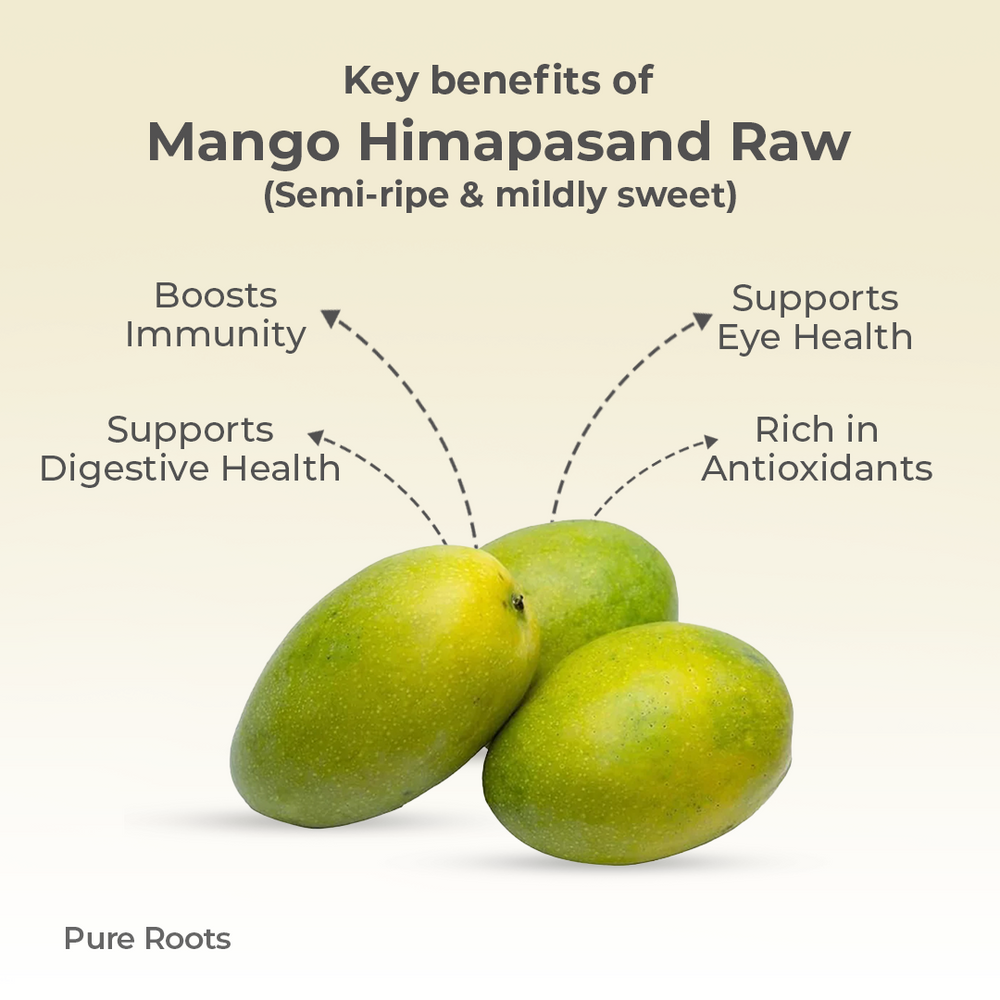 Organic Mango Himapasand Raw (Semi-ripe & mildly sweet) Organic Mandya