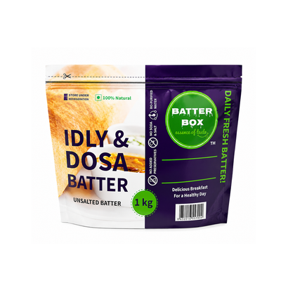 Organic Mandya Idly Dosa Batter (1kg) – Fresh Fermented Batter for Soft Idlis & Crispy Dosas