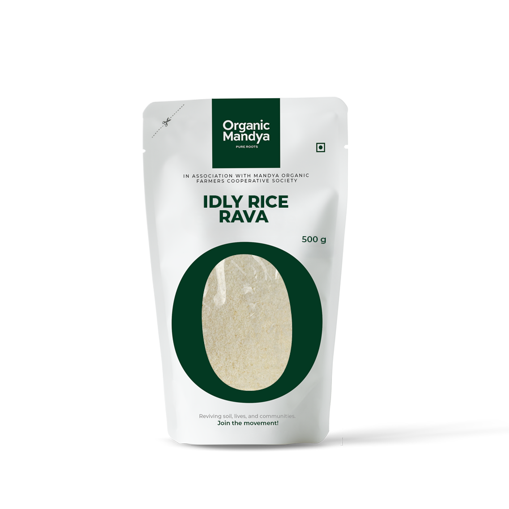Idly Rice Rava 500g front-Organic Mandya