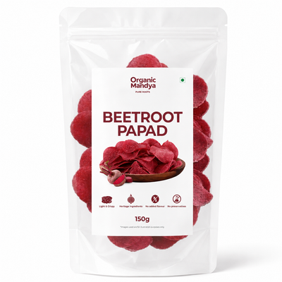 Beetroot Papad Crispy Indian Papad, No Preservatives