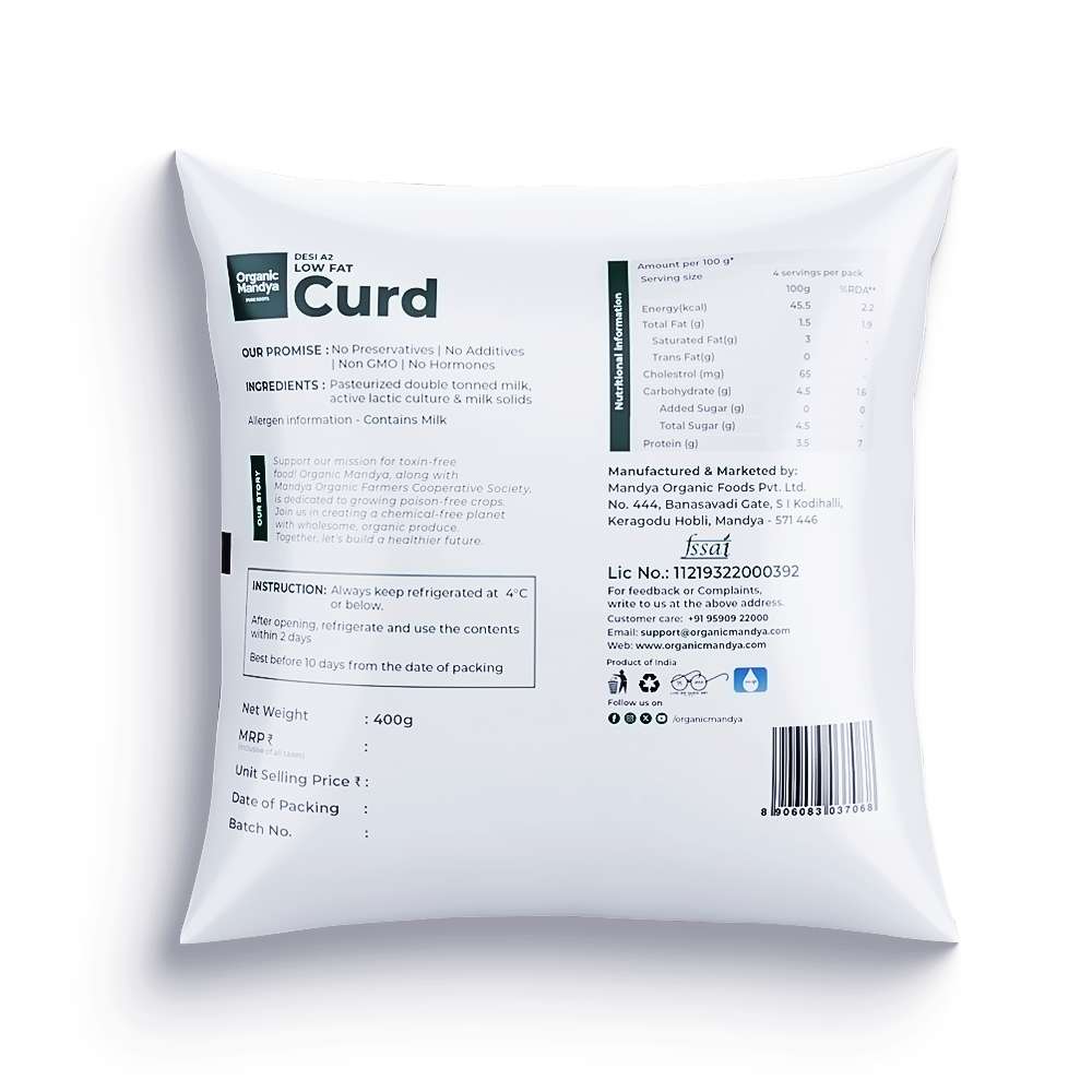 Organic A2 Low Fat Curd