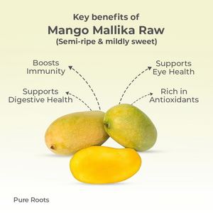 Organic Mango Mallika Raw (Semi-ripe & mildly sweet) Organic Mandya