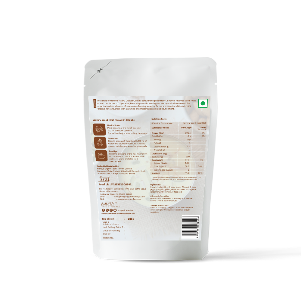Millet Badam Milk Backside