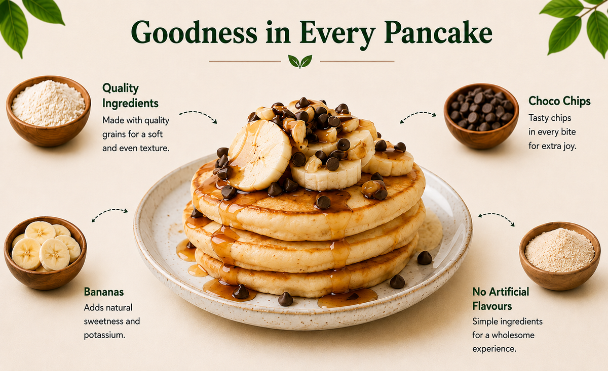 Millet banana pancake stack