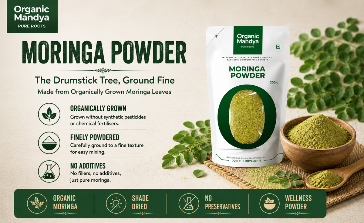 Organic Moringa Leaf Powder (Drumstick Leaf) | Organic Mandya