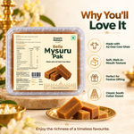 Bellada Mysuru Pak | Jaggery Mysuru Pak with A2 Desi Cow Ghee (250g)