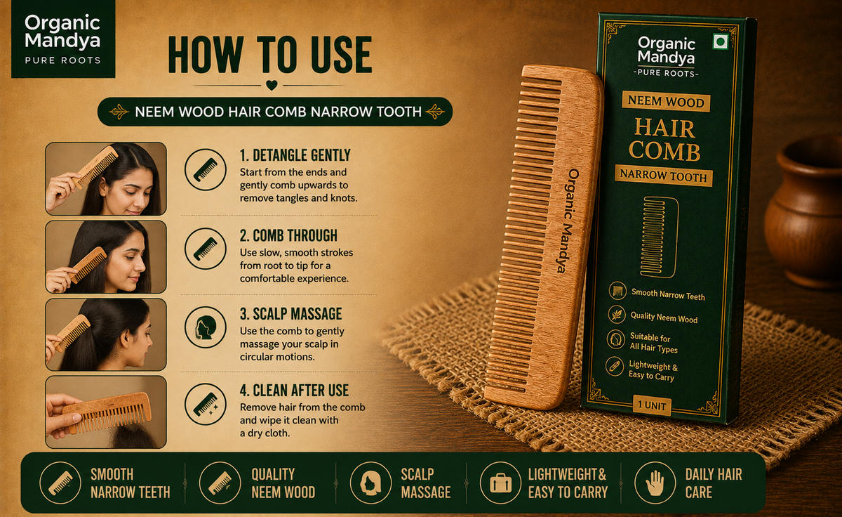 neem wood hair comb
