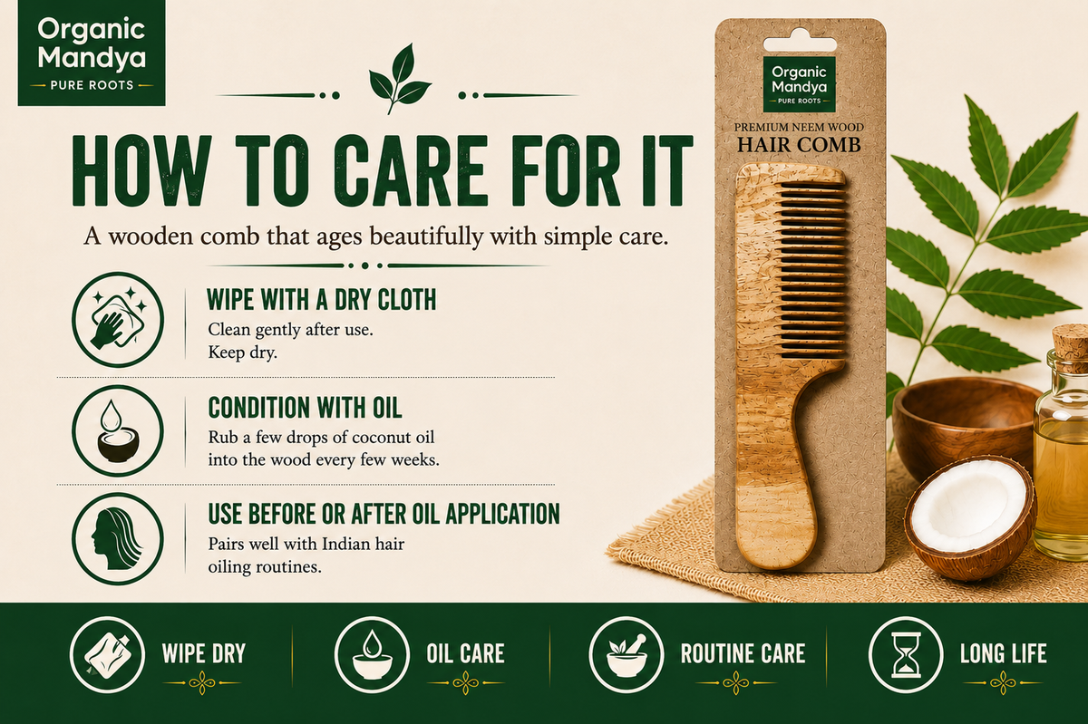 Eco-friendly neem wood comb