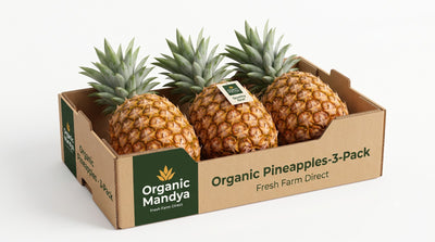 Organic Meghalaya Pineapples - Fresh, Sweet & Naturally Ripened (3 PCS Box)
