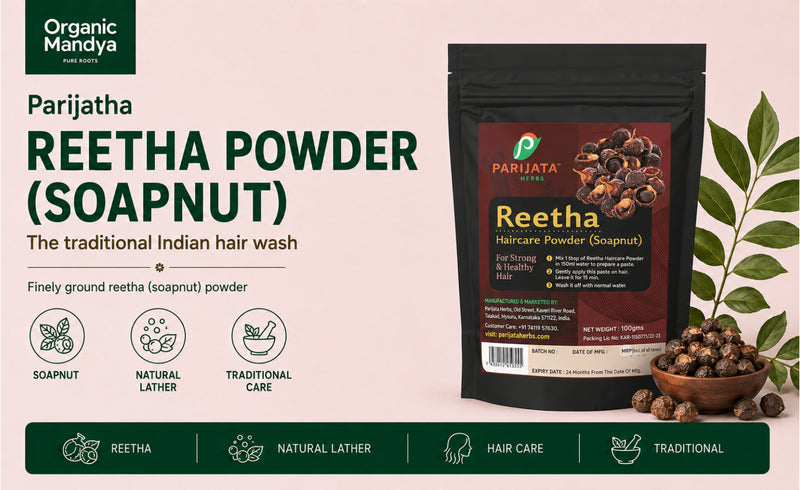 Parijatha Reetha Powder 100g – Natural Herbal Hair Cleanser
