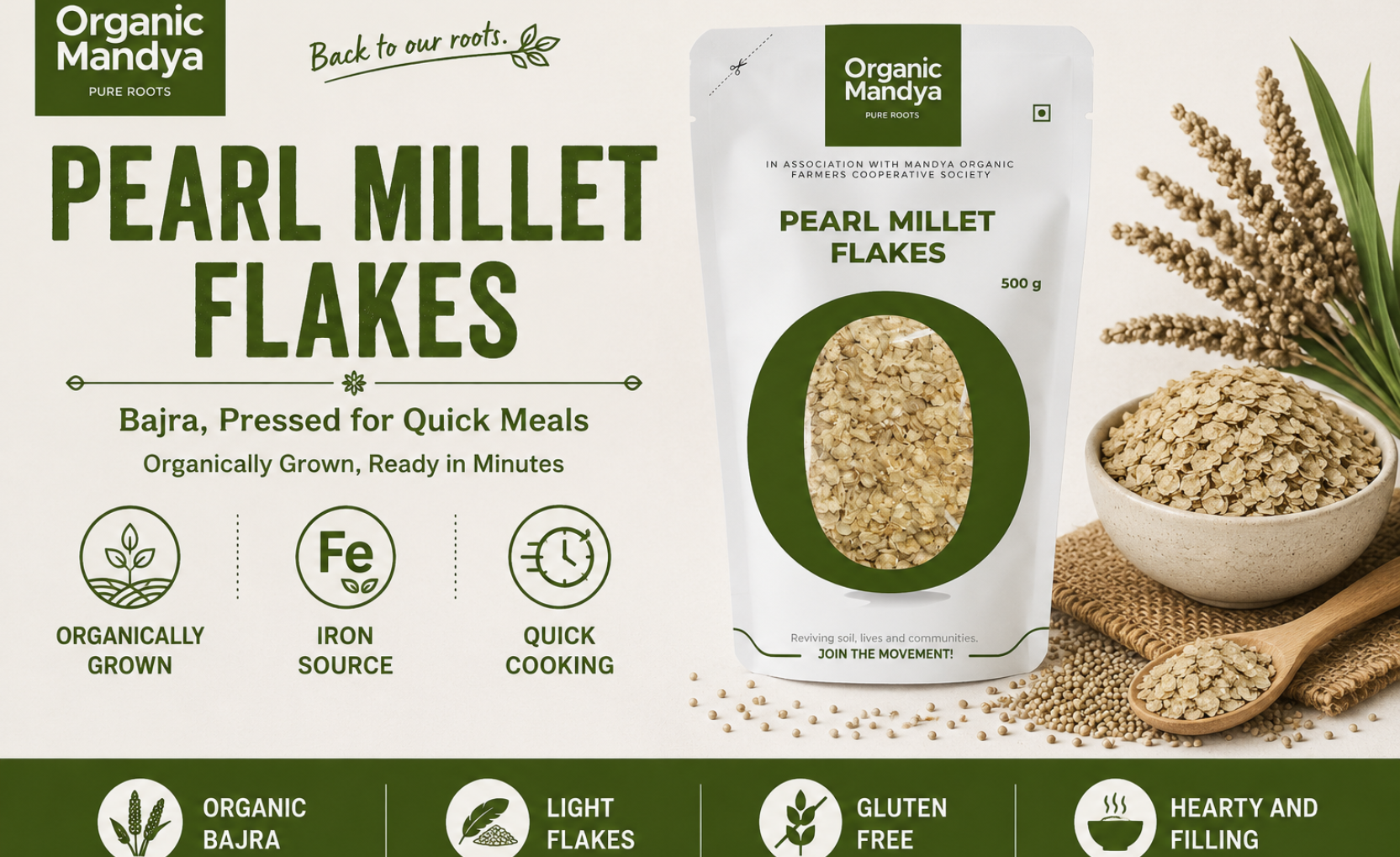 Organic - pearl - millet - flakes