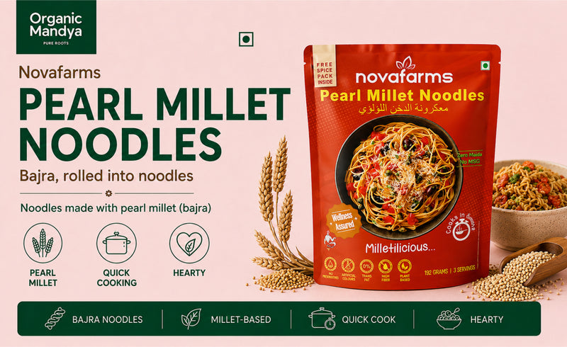 Pearl Millet Noodles 192g by Novafarms | Healthy Millet Noodles India
