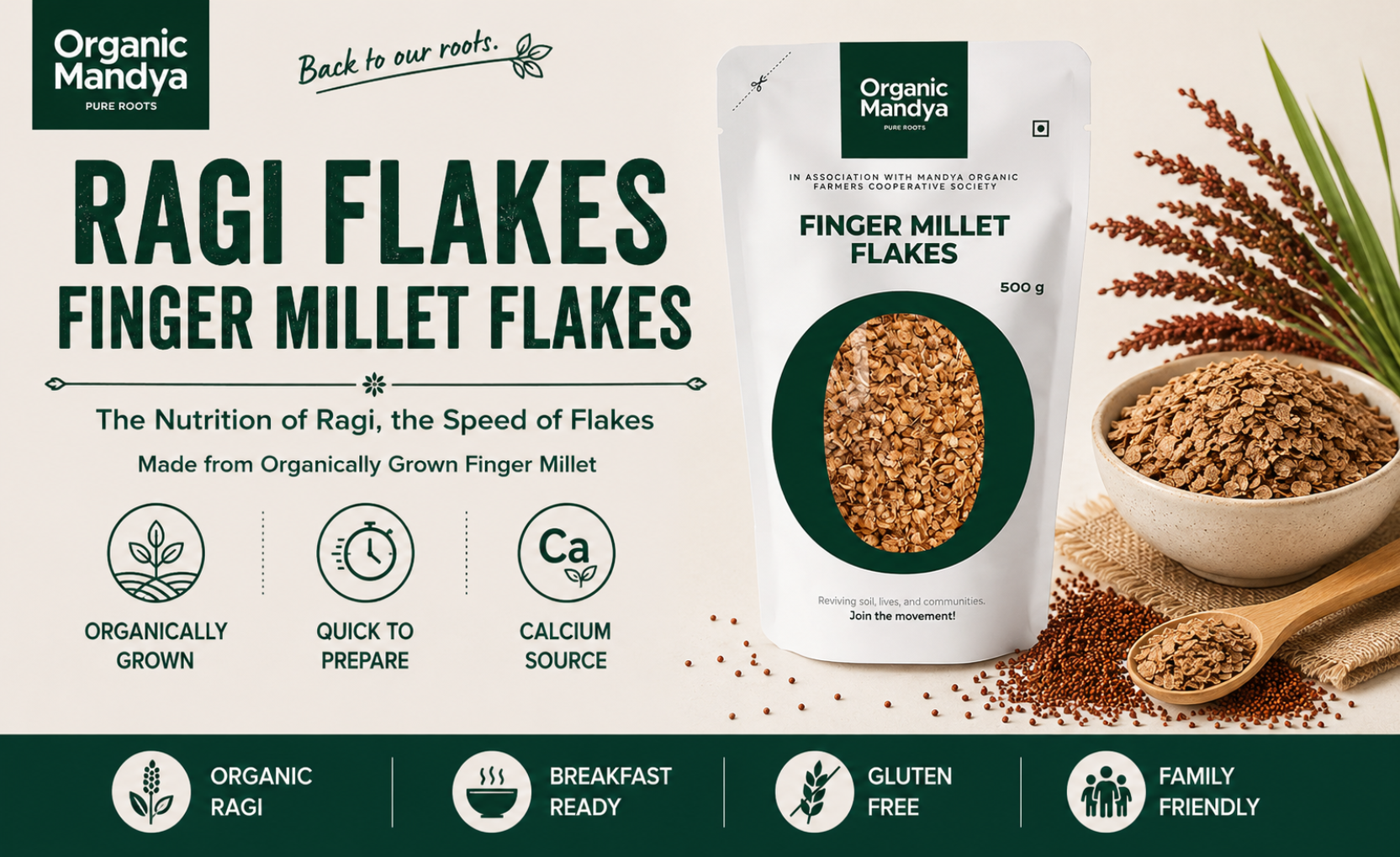 Organic - finger - millet - flakes