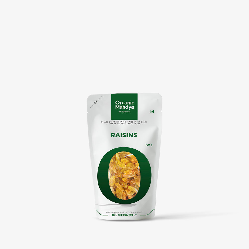 Organic Mandya Raisins Front - 100g