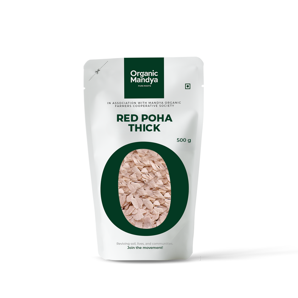 Red Poha Thick 500g Front-Organic Mandya 