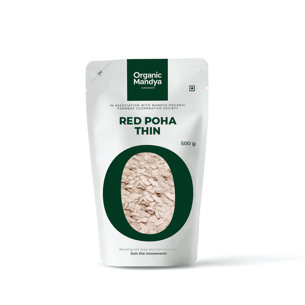 Organic Red Poha Thin - Organic Mandya