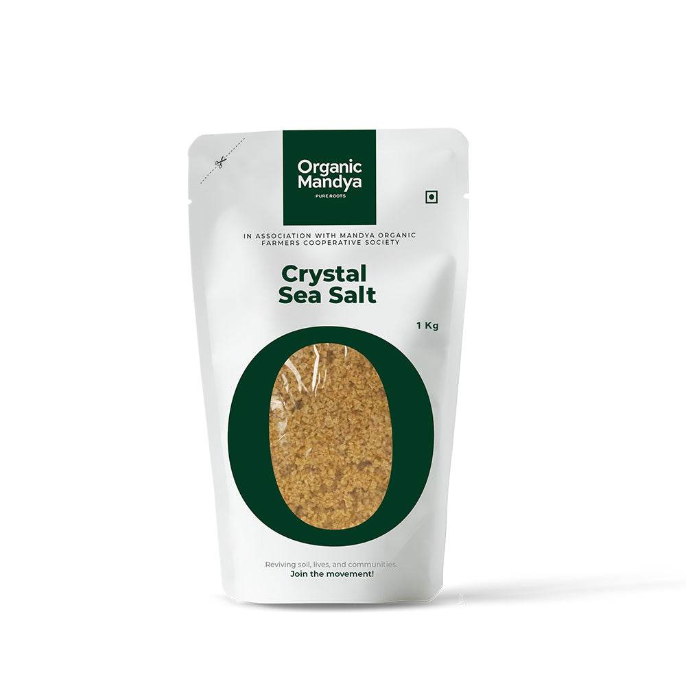 Sea Salt Unrefined Crystal Salt | Organic Mandya (1kg Pouch)