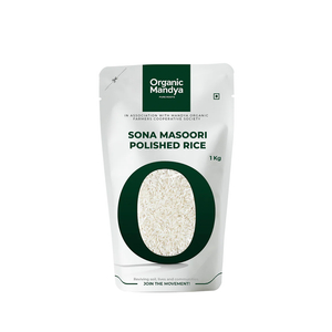 Sona Masoori Polished Rice 1kg Front-Organic Mandya 