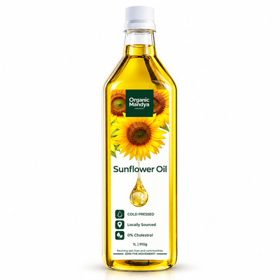 Cold Pressed Sunflower Oil (Unrefined) 1L & 5L | Organic Mandya