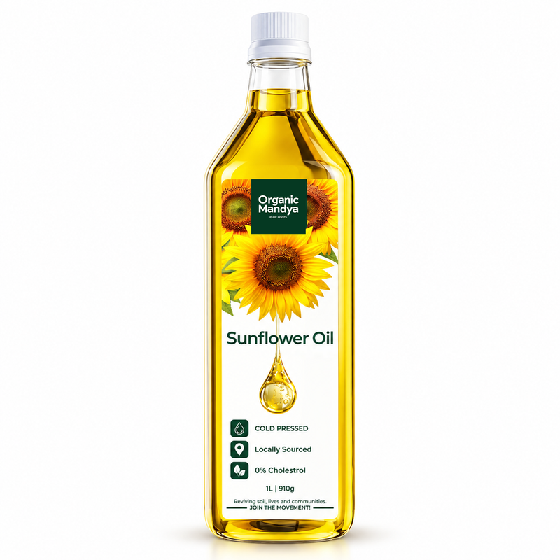 Cold Pressed Sunflower Oil (Unrefined) 1L & 5L | Organic Mandya